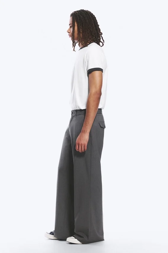 Moe Hose Relaxed Fit Low Waist – Grau Melange Moe Hose Relaxed Fit Low Waist – Grau Melange