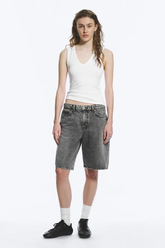 Monterey Low Rise Denim Shorts – Grey Fade – Grau Monterey Low Rise Denim Shorts – Grey Fade – Grau