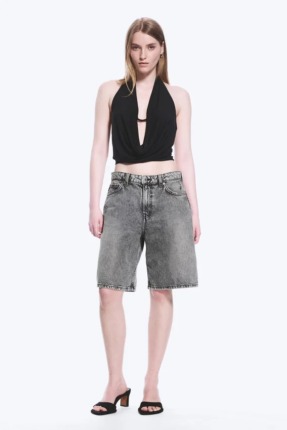 Monterey Low Rise Denim Shorts – Grey Fade – Grau Monterey Low Rise Denim Shorts – Grey Fade – Grau