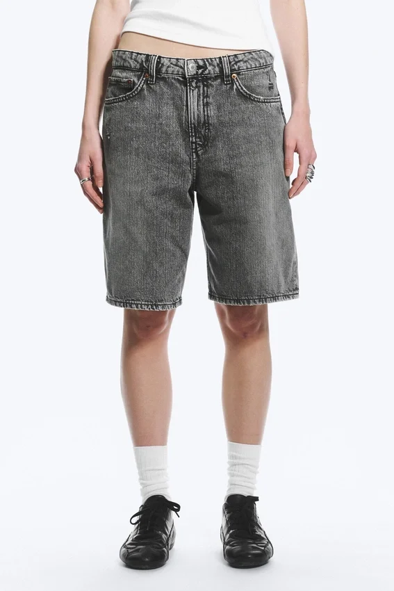 Monterey Low Rise Denim Shorts – Grey Fade – Grau Monterey Low Rise Denim Shorts – Grey Fade – Grau