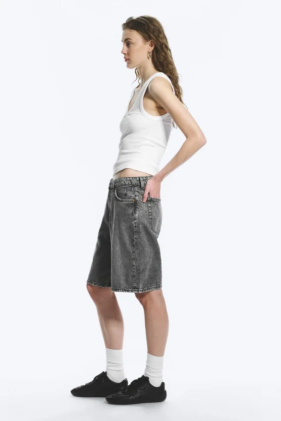 Monterey Low Rise Denim Shorts – Grey Fade – Grau Monterey Low Rise Denim Shorts – Grey Fade – Grau
