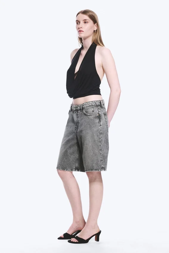 Monterey Low Rise Denim Shorts – Grey Fade – Grau Monterey Low Rise Denim Shorts – Grey Fade – Grau