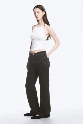 Moon Mid Rise Regular Bootcut Jeans – Tuned Black – Schwarz Moon Mid Rise Regular Bootcut Jeans – Tuned Black – Schwarz