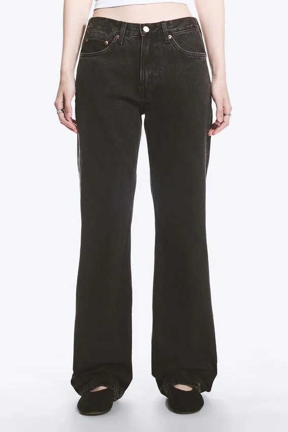 Moon Mid Rise Regular Bootcut Jeans – Tuned Black – Schwarz Moon Mid Rise Regular Bootcut Jeans – Tuned Black – Schwarz