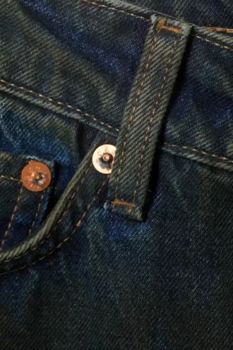 Nail Low Rise Slim Straight Jeans – Soil Blue – Brown Stained Blue Nail Low Rise Slim Straight Jeans – Soil Blue – Brown Stained Blue