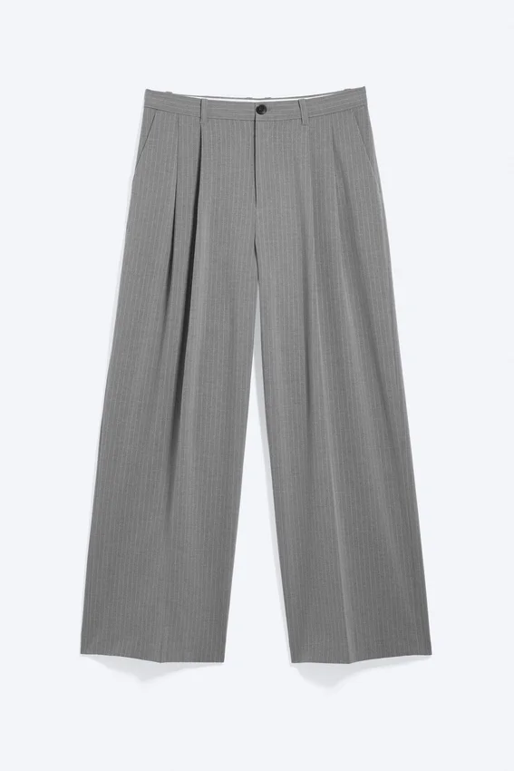 Nate Baggy Fit Plissee-Hose – Hellstaubgrau Nate Baggy Fit Plissee-Hose – Hellstaubgrau