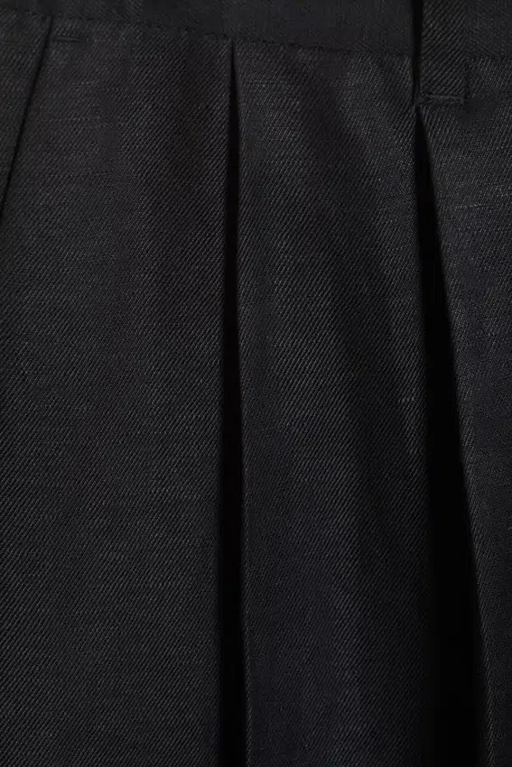 Nate Baggy-Hose aus Leinenmischung – Schwarz Nate Baggy-Hose aus Leinenmischung – Schwarz