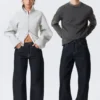Nebula Mid Rise Loose Barrel Unisex-Jeans – Blue Rinse – Dunkelblau