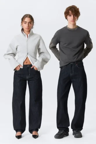 Nebula Mid Rise Loose Barrel Unisex-Jeans – Blue Rinse – Dunkelblau Nebula Mid Rise Loose Barrel Unisex-Jeans – Blue Rinse – Dunkelblau