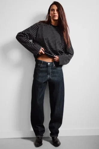 Nebula Mid Rise Loose Barrel Unisex-Jeans – Blue Rinse – Dunkelblau Nebula Mid Rise Loose Barrel Unisex-Jeans – Blue Rinse – Dunkelblau
