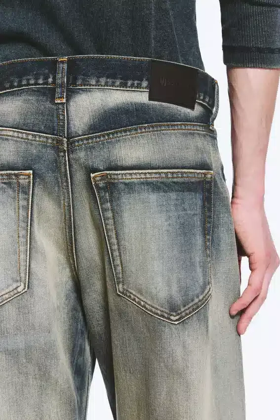 Nebula Unisex-Jeans mit mittlerer Leibhöhe und lockerem, tonnenförmigem Barrel-Bein – Laser Blue – Mittelblau Nebula Unisex-Jeans mit mittlerer Leibhöhe und lockerem, tonnenförmigem Barrel-Bein – Laser Blue – Mittelblau