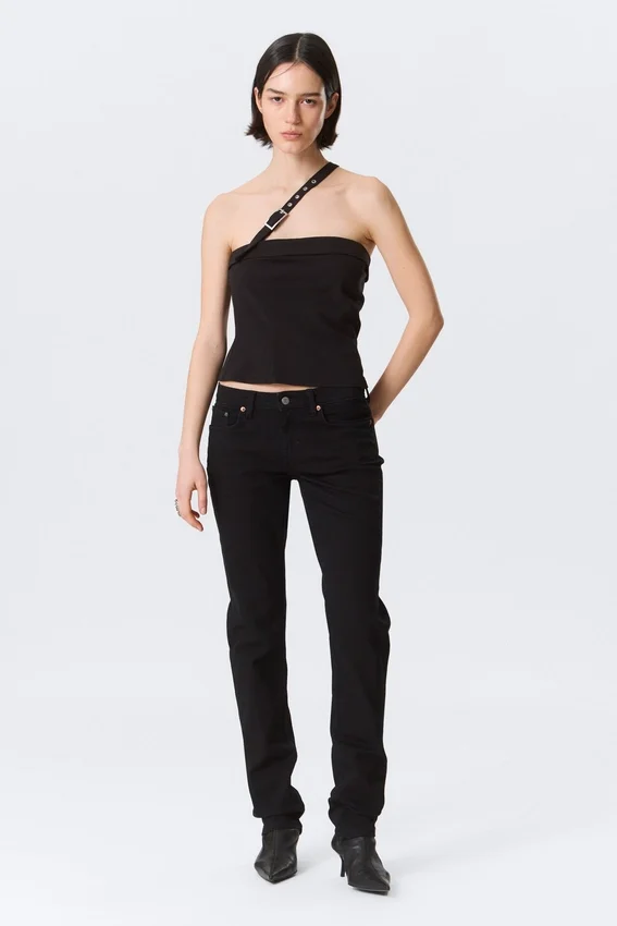 Neptune Low-Rise-Jeans mit schmalem, geradem Bein – Black Rinse – Schwarz Neptune Low-Rise-Jeans mit schmalem, geradem Bein – Black Rinse – Schwarz