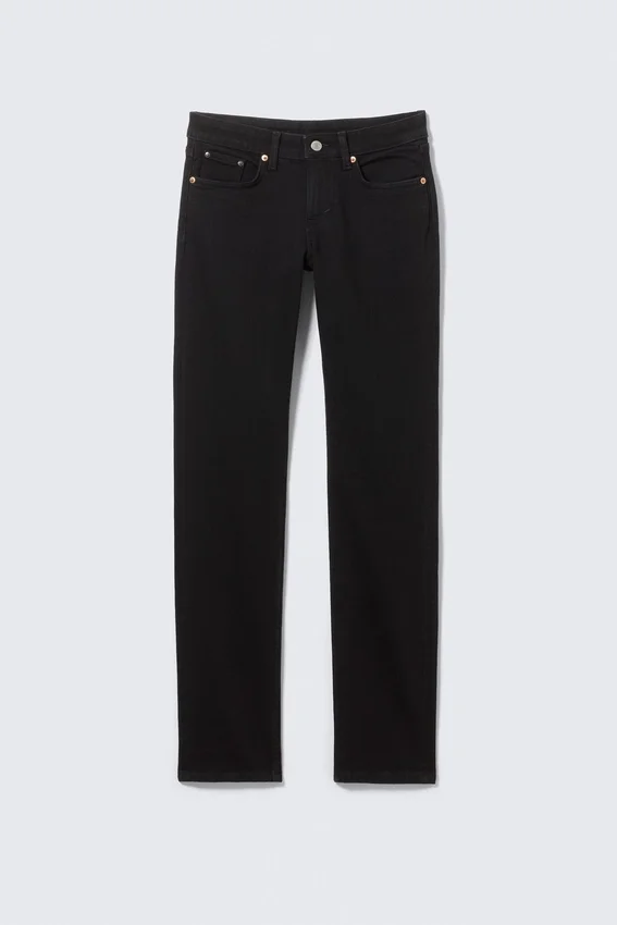Neptune Low-Rise-Jeans mit schmalem, geradem Bein – Black Rinse – Schwarz Neptune Low-Rise-Jeans mit schmalem, geradem Bein – Black Rinse – Schwarz