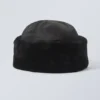 Nylon-Mütze mit Kunstfell – Schwarz Nylon-Mütze mit Kunstfell – Schwarz