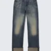 Orbit Mid Rise Regular Fold-Up Jeans – Baltic Blue – Dunkelblau