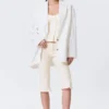 Oversize-Blazer mit Einreiher-Schlitz – Off-White