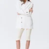 Oversize-Blazer mit Einreiher-Schlitz – Off-White