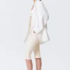 Oversize-Blazer mit Einreiher-Schlitz – Off-White