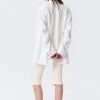 Oversize-Blazer mit Einreiher-Schlitz – Off-White