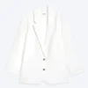 Oversize-Blazer mit Einreiher-Schlitz – Off-White