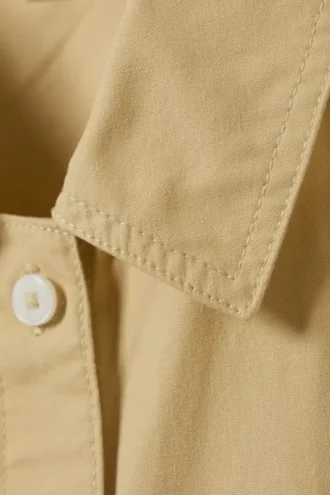 Oversize-Kurzarm-Shirt aus Baumwoll-Canvas – Beige