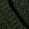 Oversize-Pullover aus Wollmischung mit V-Ausschnitt – Dunkelgrün Oversize-Pullover aus Wollmischung mit V-Ausschnitt – Dunkelgrün