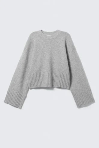 Oversize-Pullover – Grau meliert