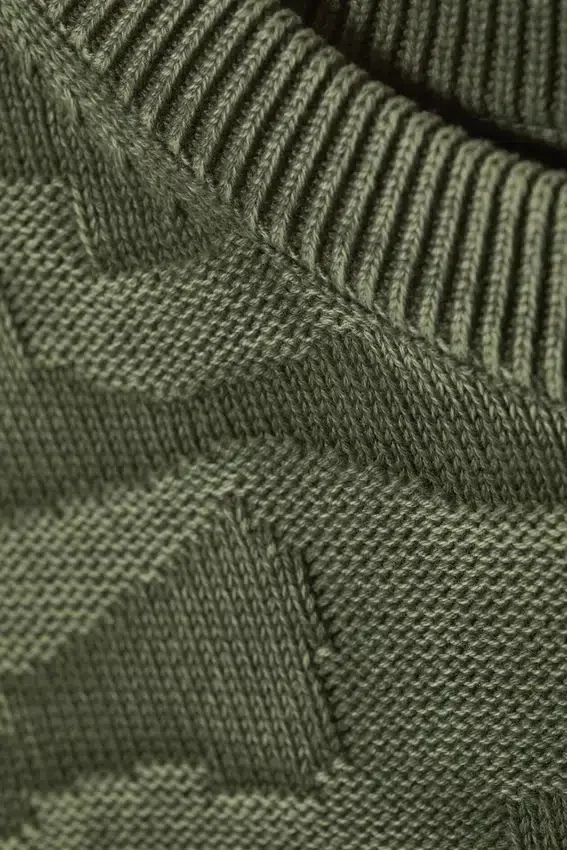 Oversize-Pullover mit Rippmuster – strukturiert, dunkelgrün Oversize-Pullover mit Rippmuster – strukturiert, dunkelgrün