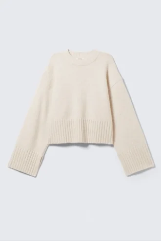 Oversize-Pullover – Staubweiß Oversize-Pullover – Staubweiß