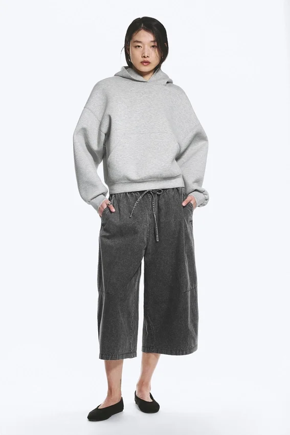 Oversize-Scuba-Kapuzenpullover – Hellgrau Oversize-Scuba-Kapuzenpullover – Hellgrau