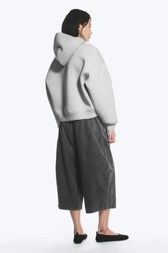 Oversize-Scuba-Kapuzenpullover – Hellgrau Oversize-Scuba-Kapuzenpullover – Hellgrau