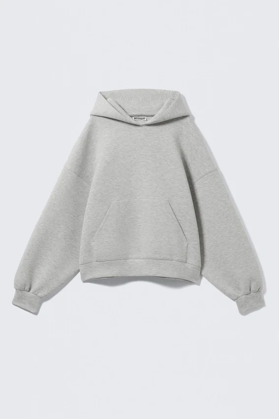 Oversize-Scuba-Kapuzenpullover – Hellgrau Oversize-Scuba-Kapuzenpullover – Hellgrau
