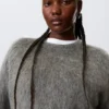 Oversize-Strickpullover aus Mohairmischung – Dunkelgrau