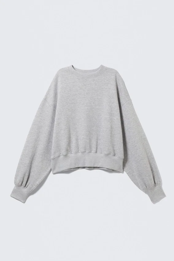 Oversize-Sweatshirt mit Rundhalsausschnitt – Grau meliert Oversize-Sweatshirt mit Rundhalsausschnitt – Grau meliert