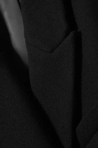 Oversized-Blazer aus Wollmischung mit Zweireiher-Schluss – Schwarz