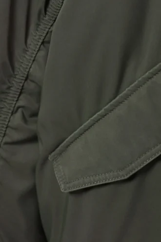 Oversized-Bomberjacke aus Twill – Dunkelkhaki-Grün