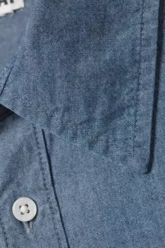 Oversized-Denim-Hemd mit langen Ärmeln – Blau