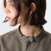 Oversized-Jacke aus gewaschenem Canvas – Grau