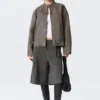 Oversized-Jacke aus gewaschenem Canvas – Grau