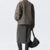 Oversized-Jacke aus gewaschenem Canvas – Grau