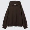 Oversized-Kapuzenpullover aus schwerem Baumwollfleece – Dunkelbraun Oversized-Kapuzenpullover aus schwerem Baumwollfleece – Dunkelbraun