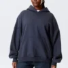 Oversized-Kapuzenpullover aus schwerem Stoff – Dunkelblau Oversized-Kapuzenpullover aus schwerem Stoff – Dunkelblau