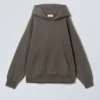 Oversized-Kapuzenpullover aus schwerem Stoff – Dunkelbraun Oversized-Kapuzenpullover aus schwerem Stoff – Dunkelbraun