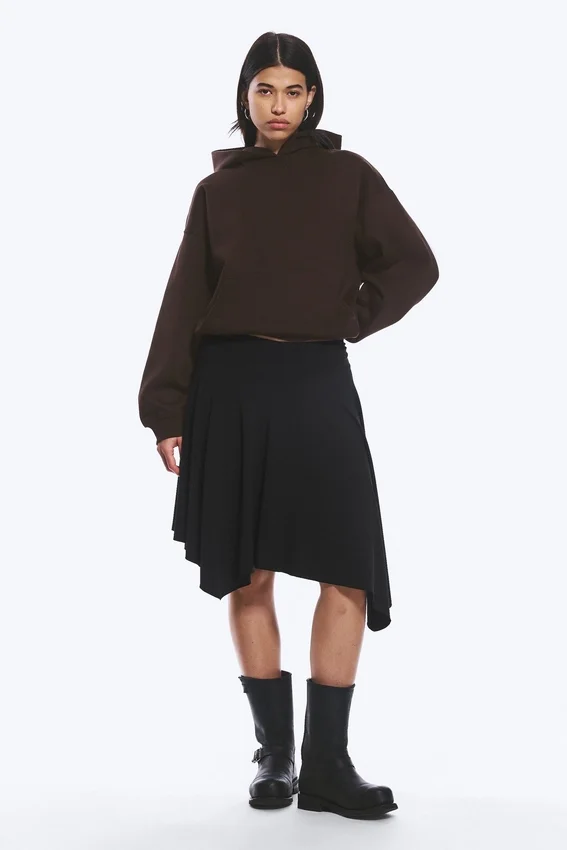 Oversized-Kapuzenpullover aus schwerem Stoff – Dunkelbraun Oversized-Kapuzenpullover aus schwerem Stoff – Dunkelbraun