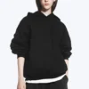 Oversized-Kapuzenpullover aus schwerem Stoff – Schwarz