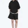Oversized-Kapuzenpullover aus schwerem Stoff – Schwarz