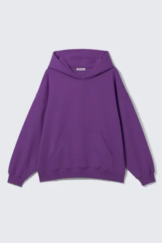 Oversized-Kapuzenpullover aus schwerem Stoff – Violett