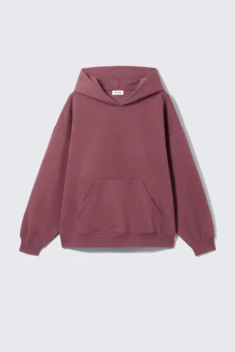 Oversized-Kapuzenpullover – gewaschenes Rot
