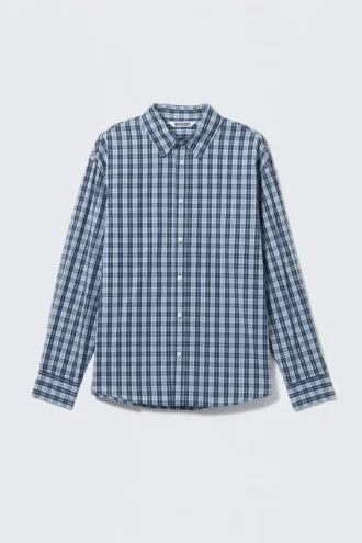 Oversized-Karo-Hemd – Blau kariert