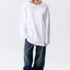 Oversized-Kleid aus Langarmshirt – Weiß Oversized-Kleid aus Langarmshirt – Weiß